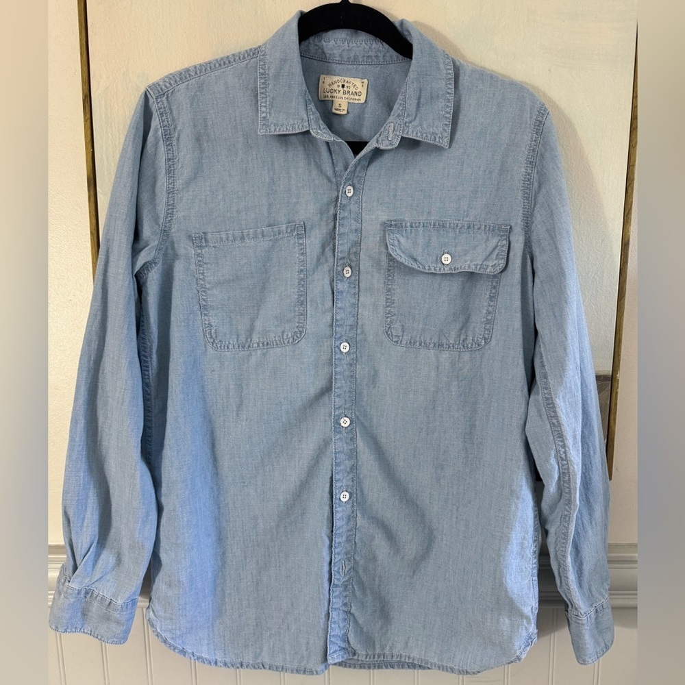 LUCKY BRAND Women's Long Sleeve Button Up Denim Boyfriend Shirt Size Small